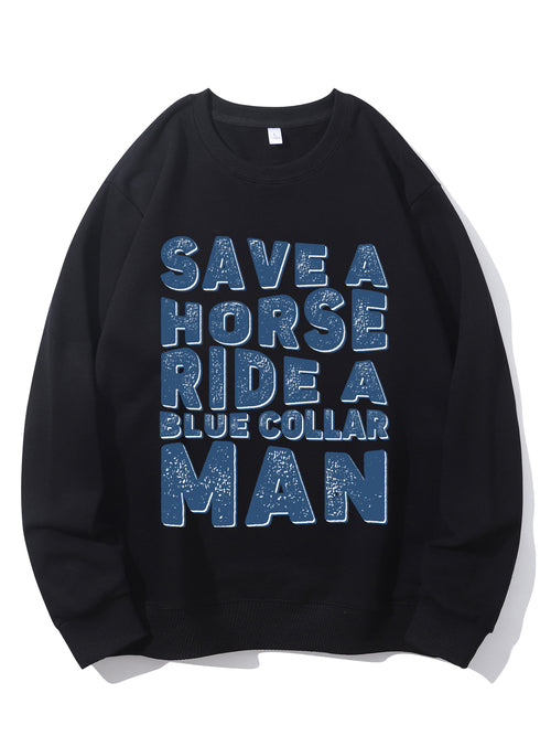 Save a Horse Ride a Blue Collar Shirt - Relaxed Fit, Full Size