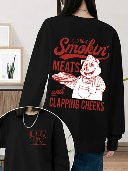 Old Row The Smokin' Meats Graphic 2 Sides Shirt - Relaxed Fit, Full Size