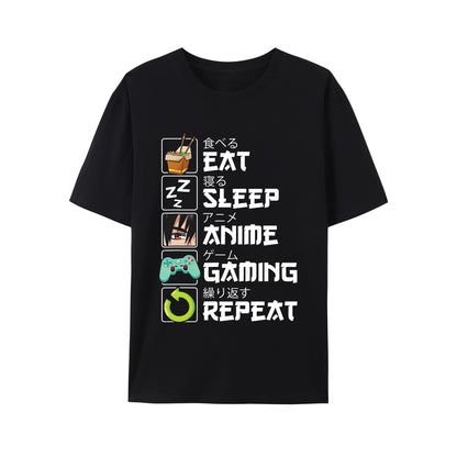 Eat And Sleep Anime Game Shirt - Relaxed Fit, Full Size