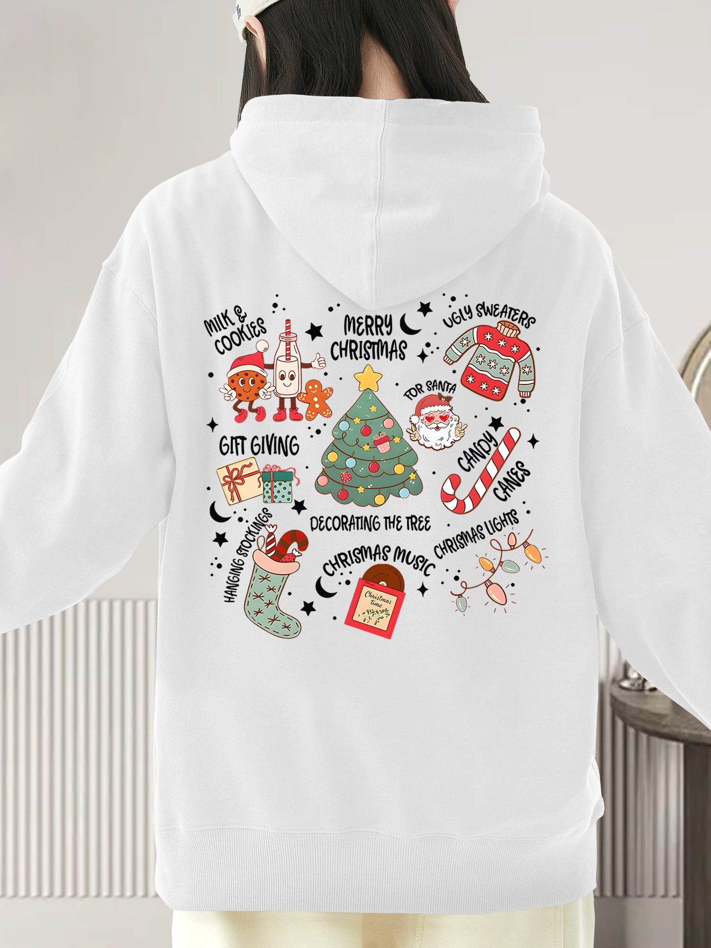 Christmas Themed Letter Shirt - Relaxed Fit, Full Size