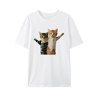 Whimsical Feline Shirt - Relaxed Fit, Full Size