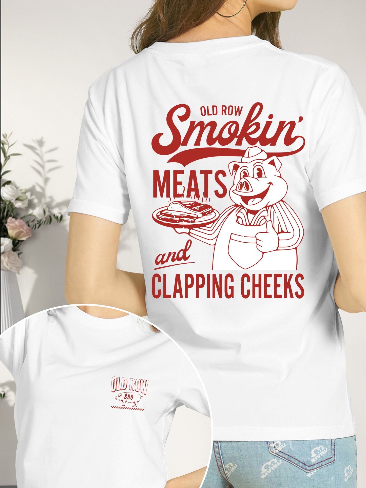 Old Row The Smokin' Meats Graphic 2 Sides Shirt - Relaxed Fit, Full Size