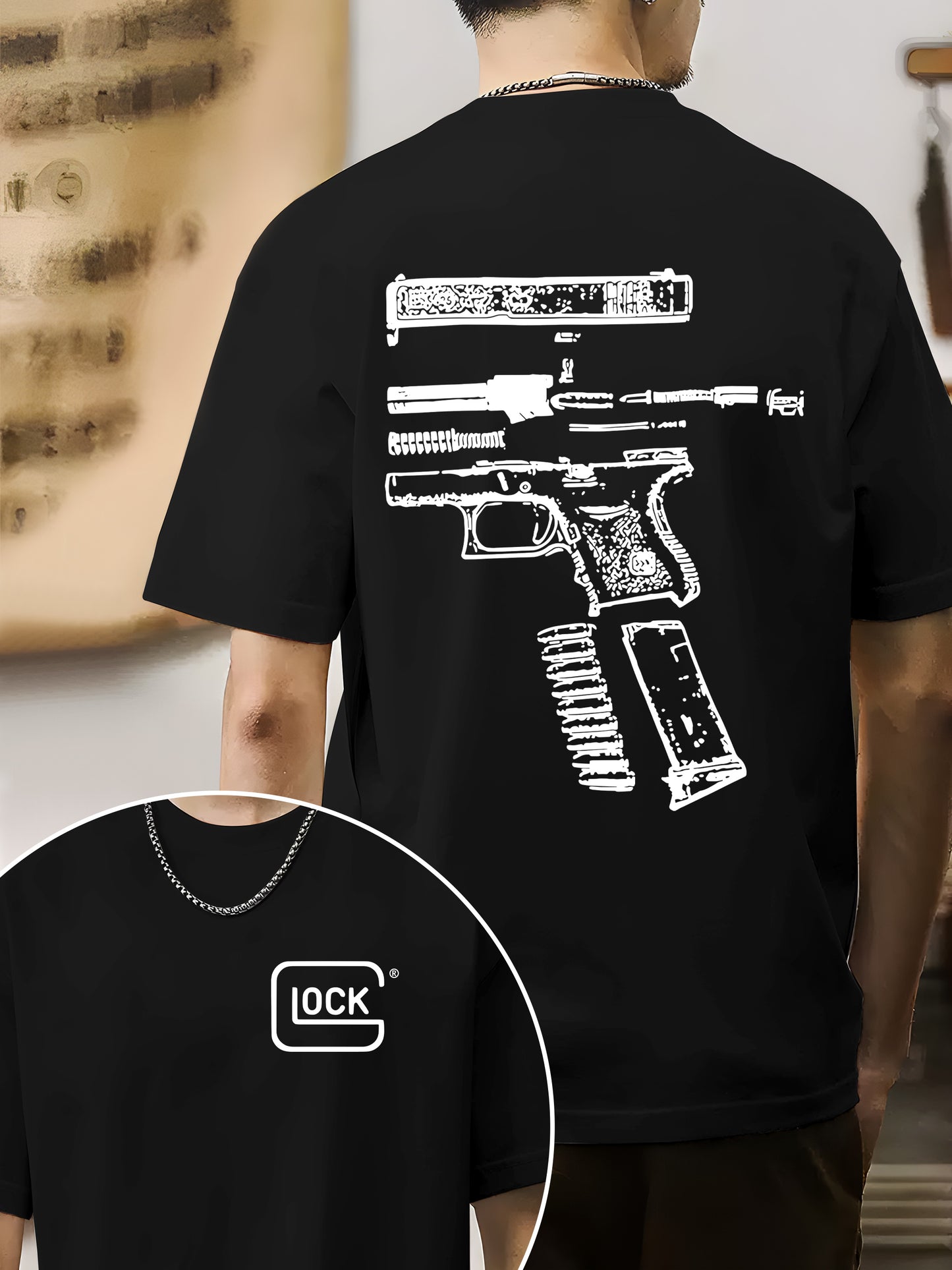 In Glock We Trust Double Side Black Version Shirt - Relaxed Fit, Full Size