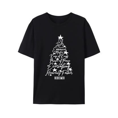 Names of Jesus Christian Faith Christmas Tree Christian Xmas Shirt - Relaxed Fit, Full Size