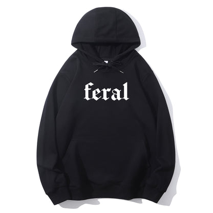 "FERAL" Slogan Shirt - Relaxed Fit, Full Size