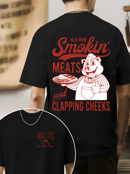 Old Row The Smokin' Meats Graphic 2 Sides Shirt - Relaxed Fit, Full Size