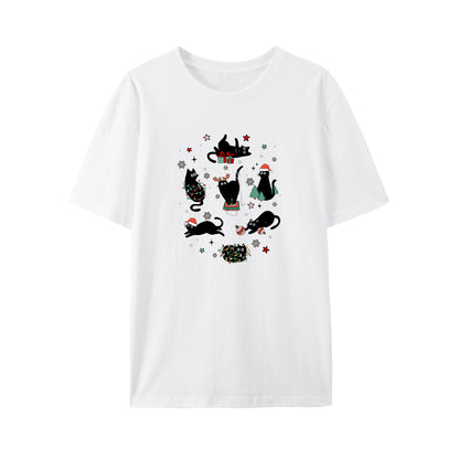 Christmas Black Cat Shirt - Relaxed Fit, Full Size