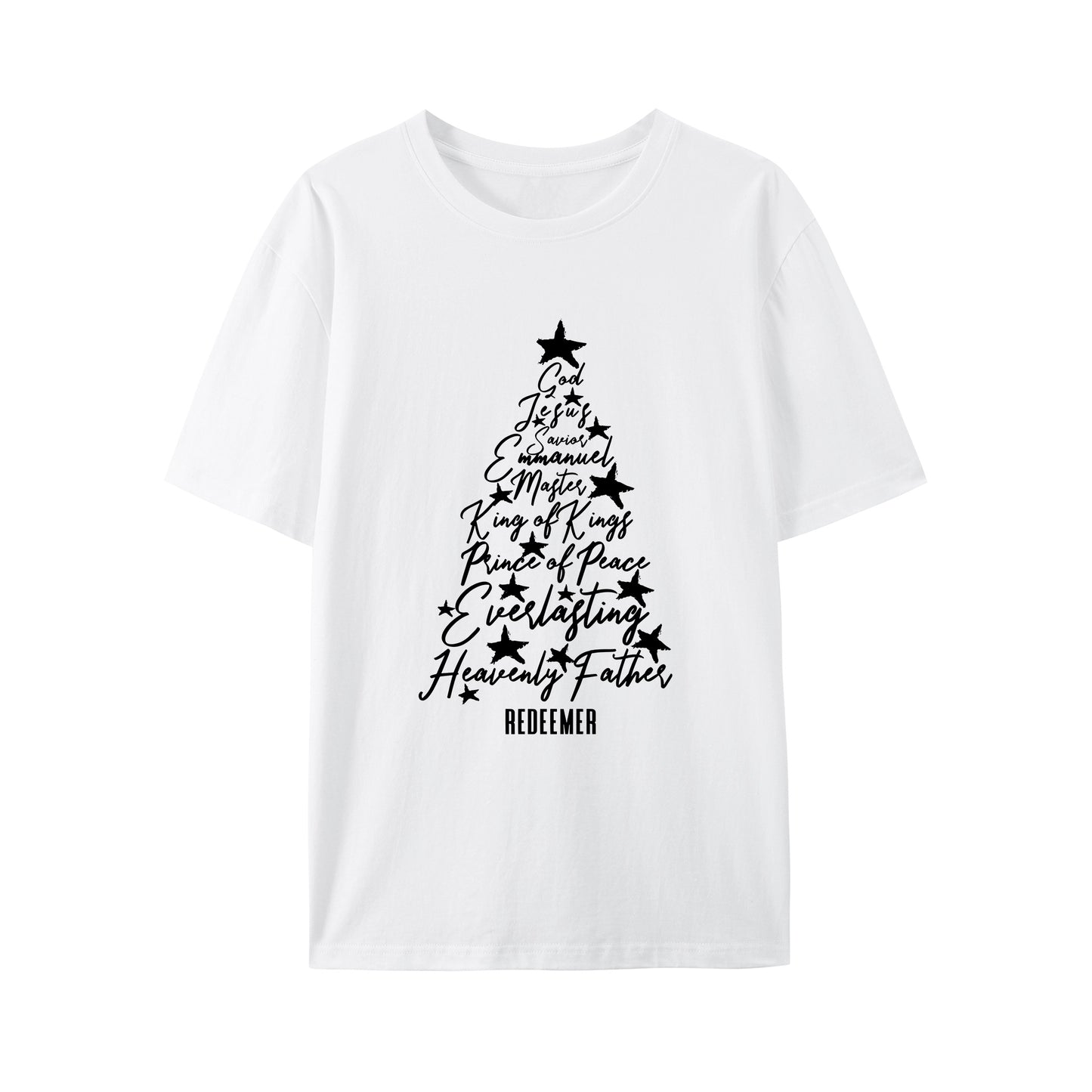 Names of Jesus Christian Faith Christmas Tree Christian Xmas Shirt - Relaxed Fit, Full Size