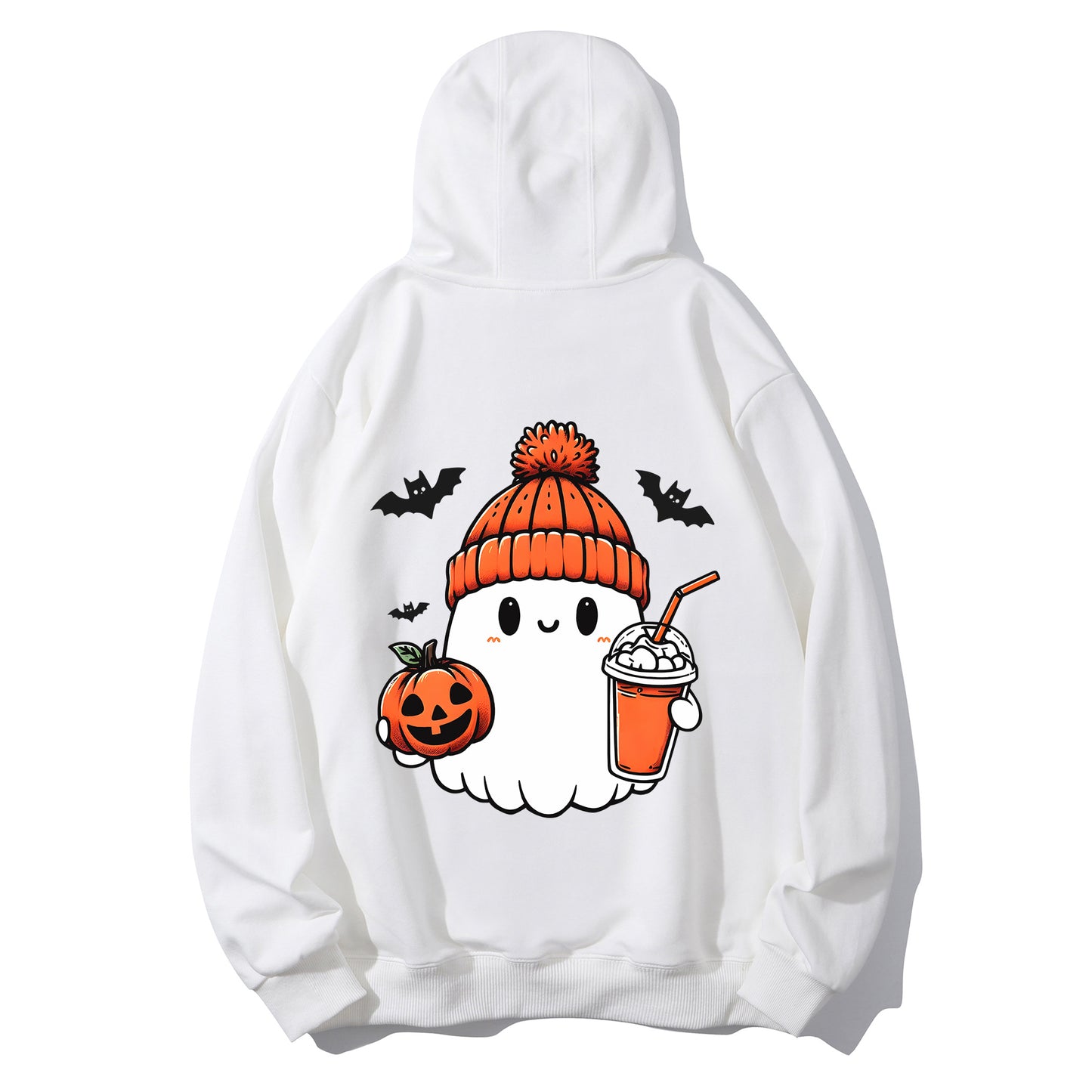 Halloween Ghost & Pumpkin Shirt - Relaxed Fit, Full Size