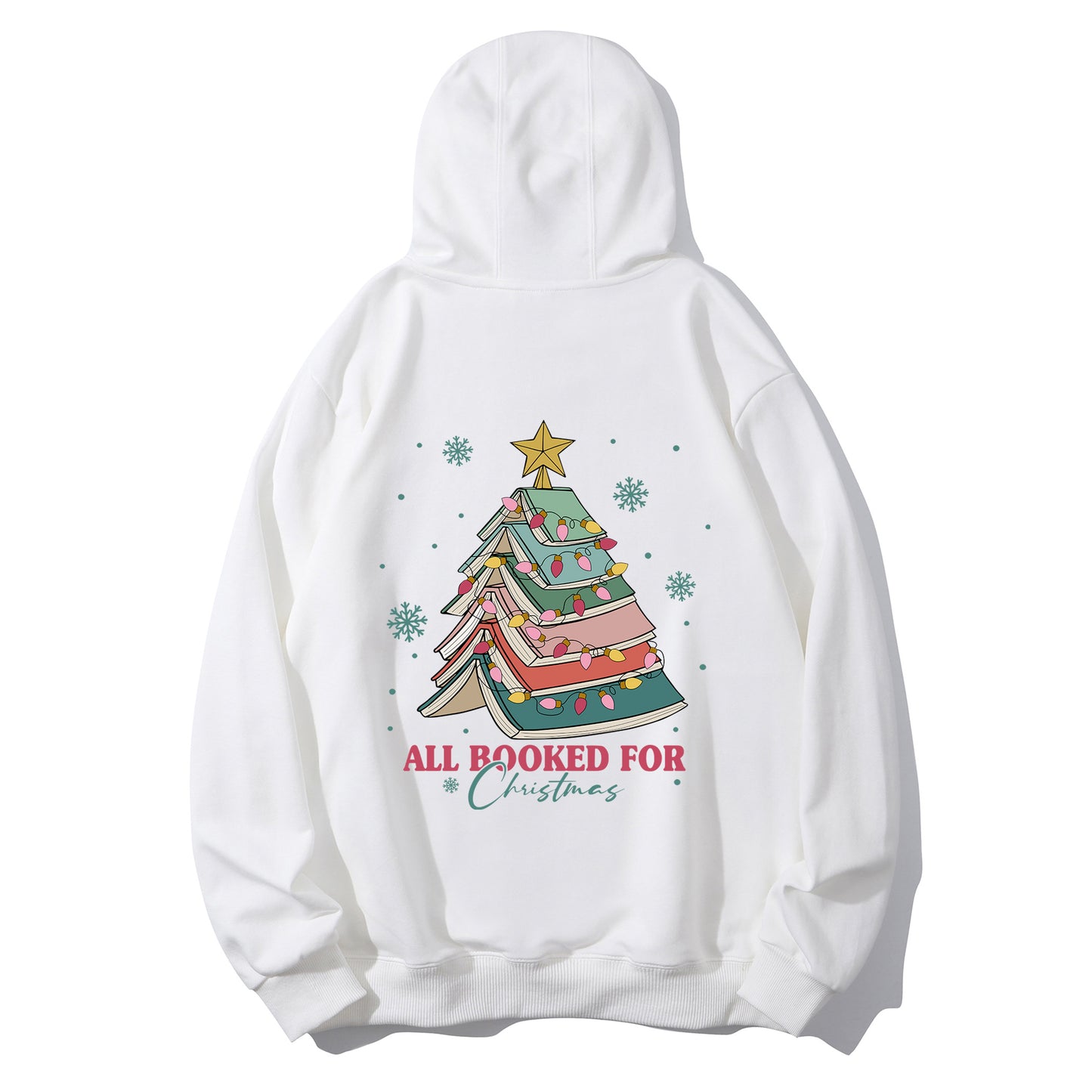 Christmas Themed Books & Letter Print Shirt - Relaxed Fit, Full Size