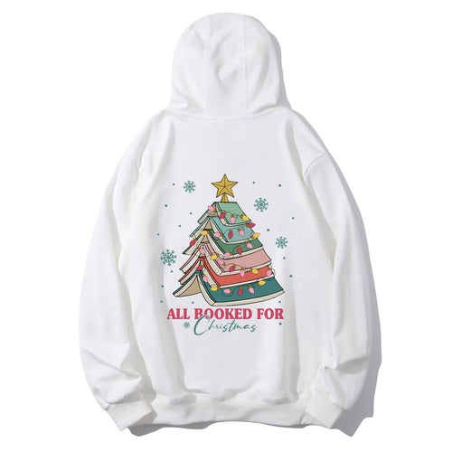 Christmas Themed Books & Letter Print Shirt - Relaxed Fit, Full Size