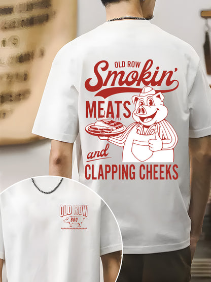 Old Row The Smokin' Meats Graphic 2 Sides Shirt - Relaxed Fit, Full Size