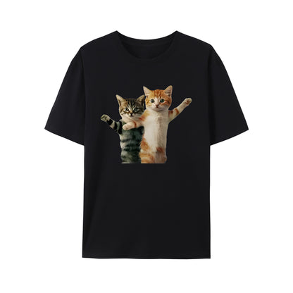 Whimsical Feline Shirt - Relaxed Fit, Full Size