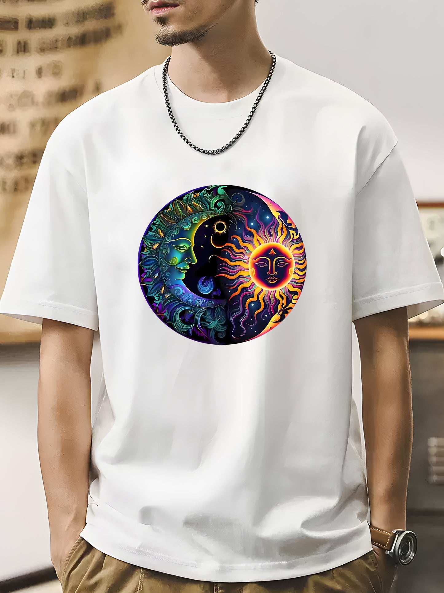 Sun & Moon Aesthetics Shirt - Relaxed Fit, Full Size