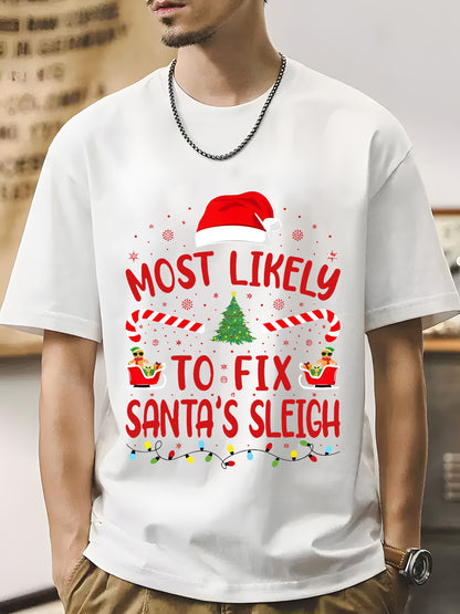 Most Likely To Fix Santa's Sleigh Squad Family Joke Christmas Shirt - Relaxed Fit, Full Size