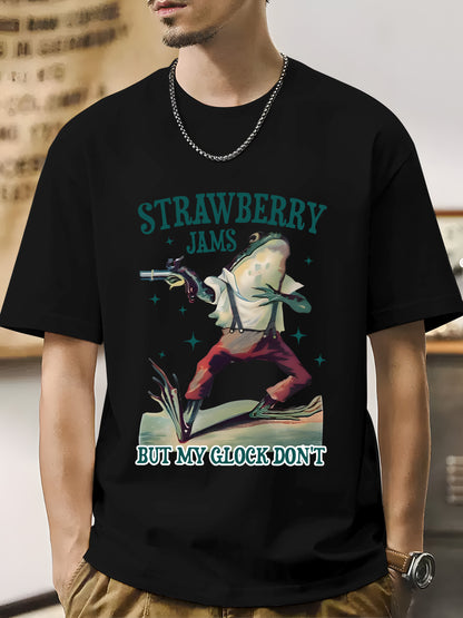 Strawberry Jams But My Glock Don't Vintage Graphic Shirt - Relaxed Fit, Full Size