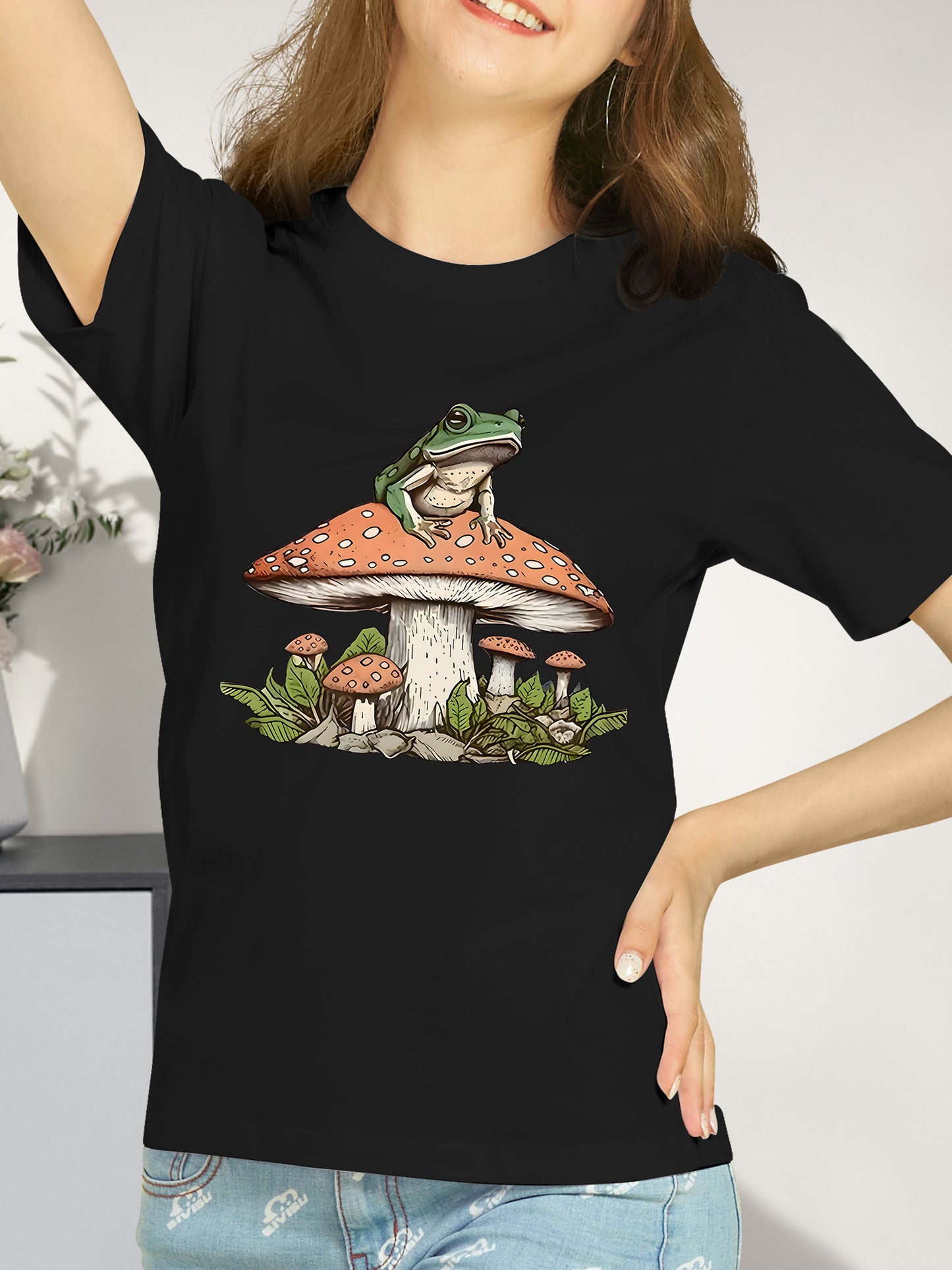 Frog & Mushroom Shirt - Relaxed Fit, Full Size