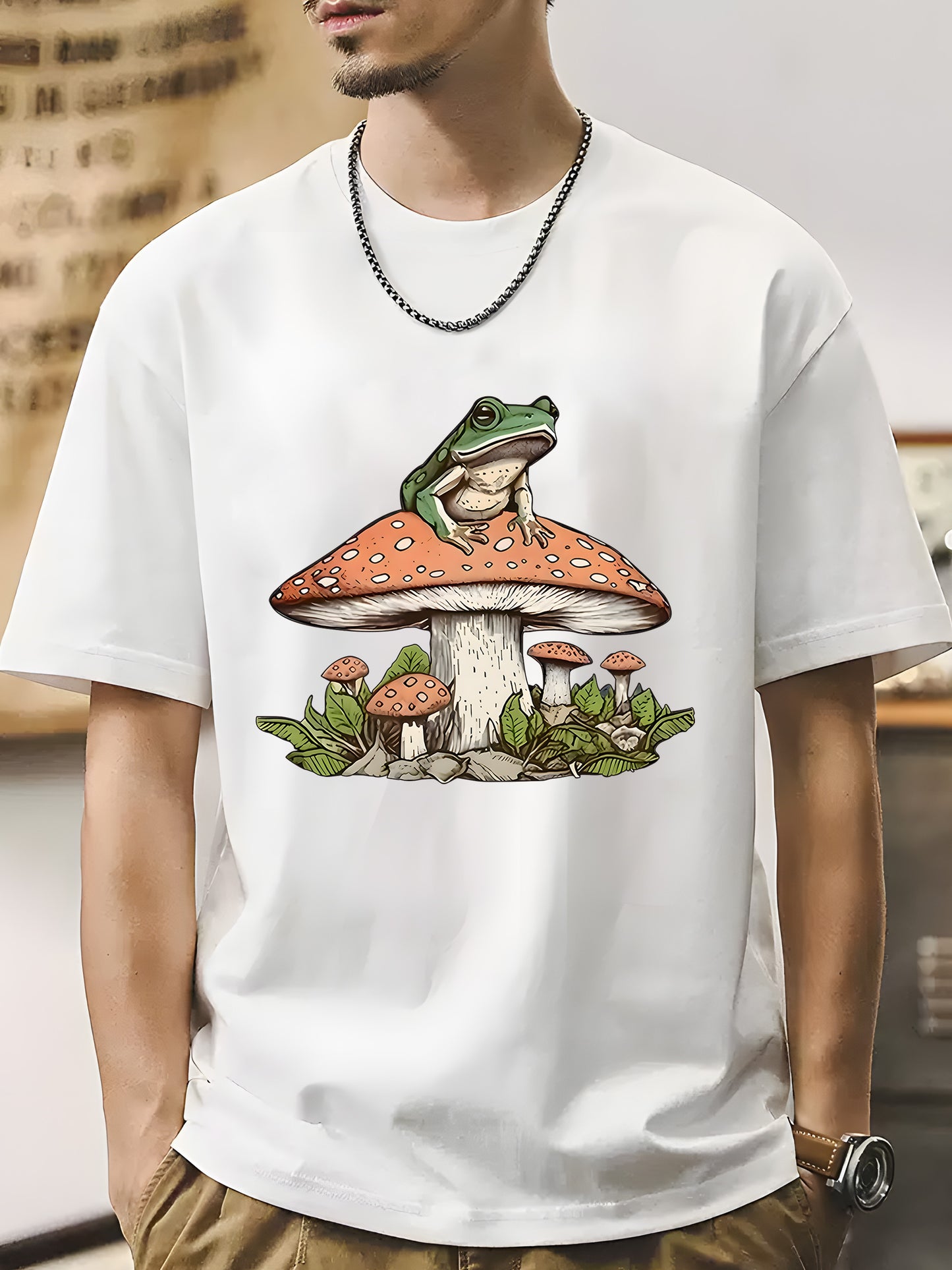 Frog & Mushroom Shirt - Relaxed Fit, Full Size