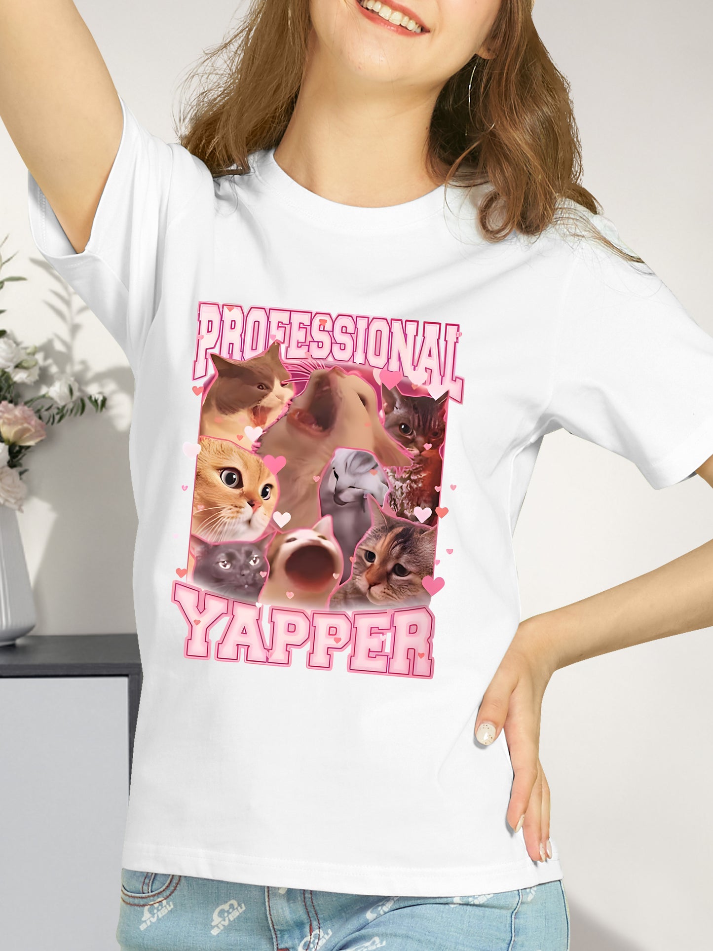 Professional Yapper Cats Meme Shirt - Relaxed Fit, Full Size