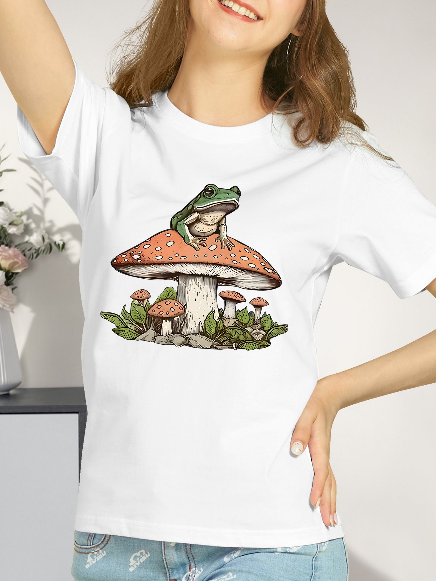 Frog & Mushroom Shirt - Relaxed Fit, Full Size