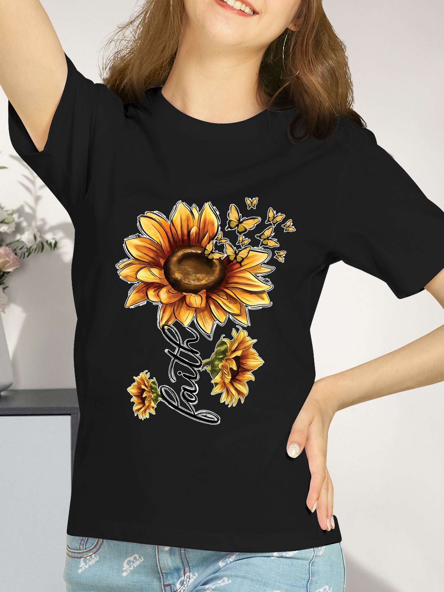 Faith Sunflower Shirt - Relaxed Fit, Full Size