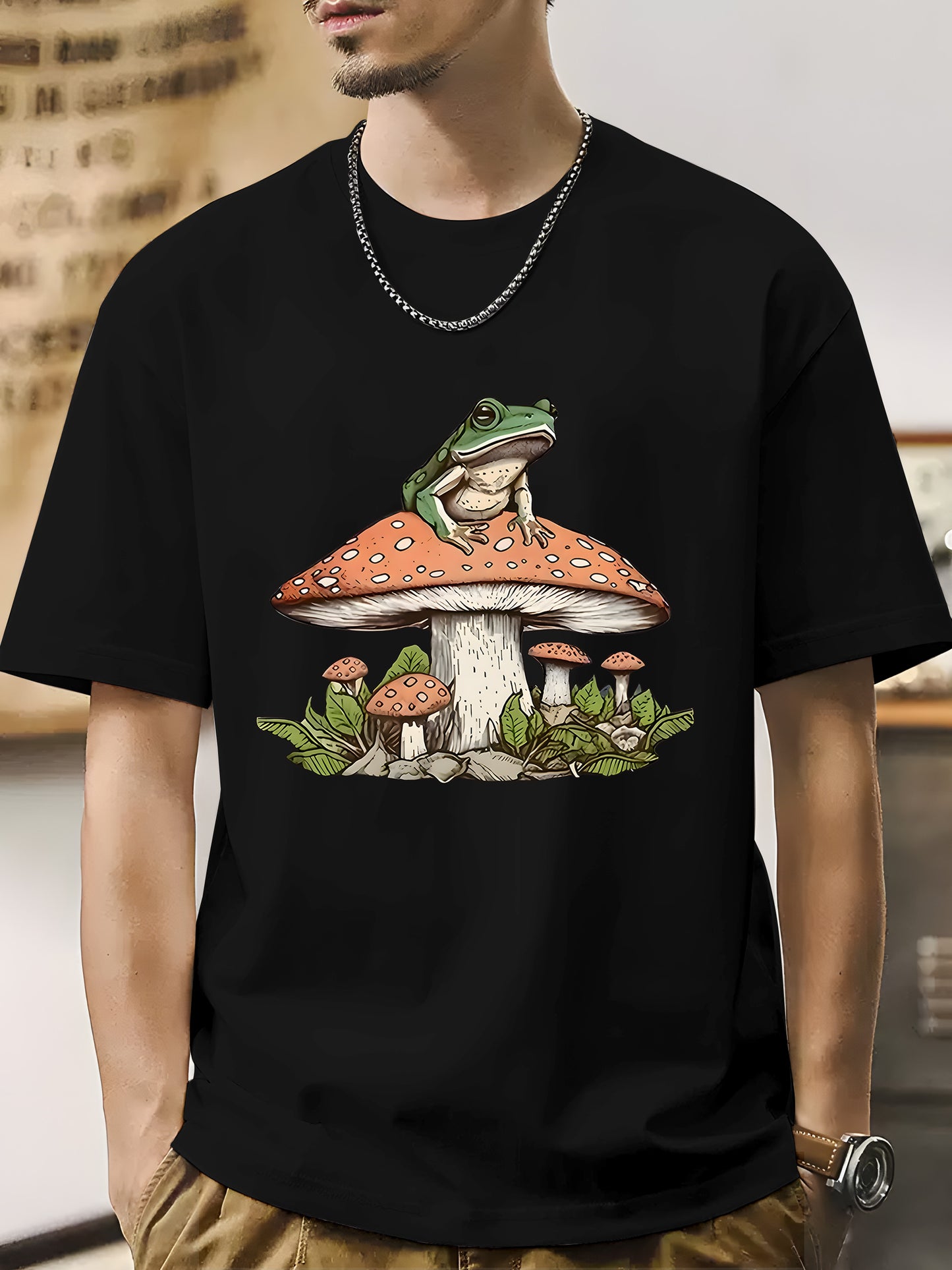 Frog & Mushroom Shirt - Relaxed Fit, Full Size