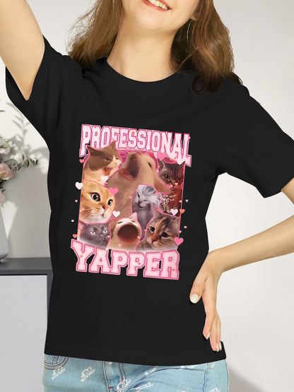 Professional Yapper Cats Meme Shirt - Relaxed Fit, Full Size