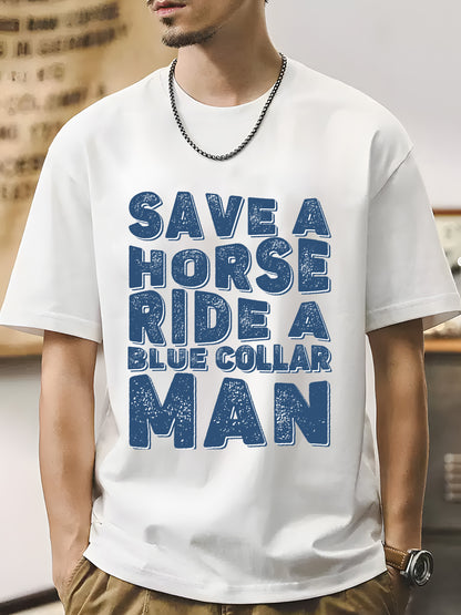 Save a Horse Ride a Blue Collar Shirt - Relaxed Fit, Full Size